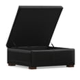 thumbnail image 5 of Gabbie 36"WD Square Coffee Table Storage Ottoman in Black PU Vegan Leather, 5 of 12