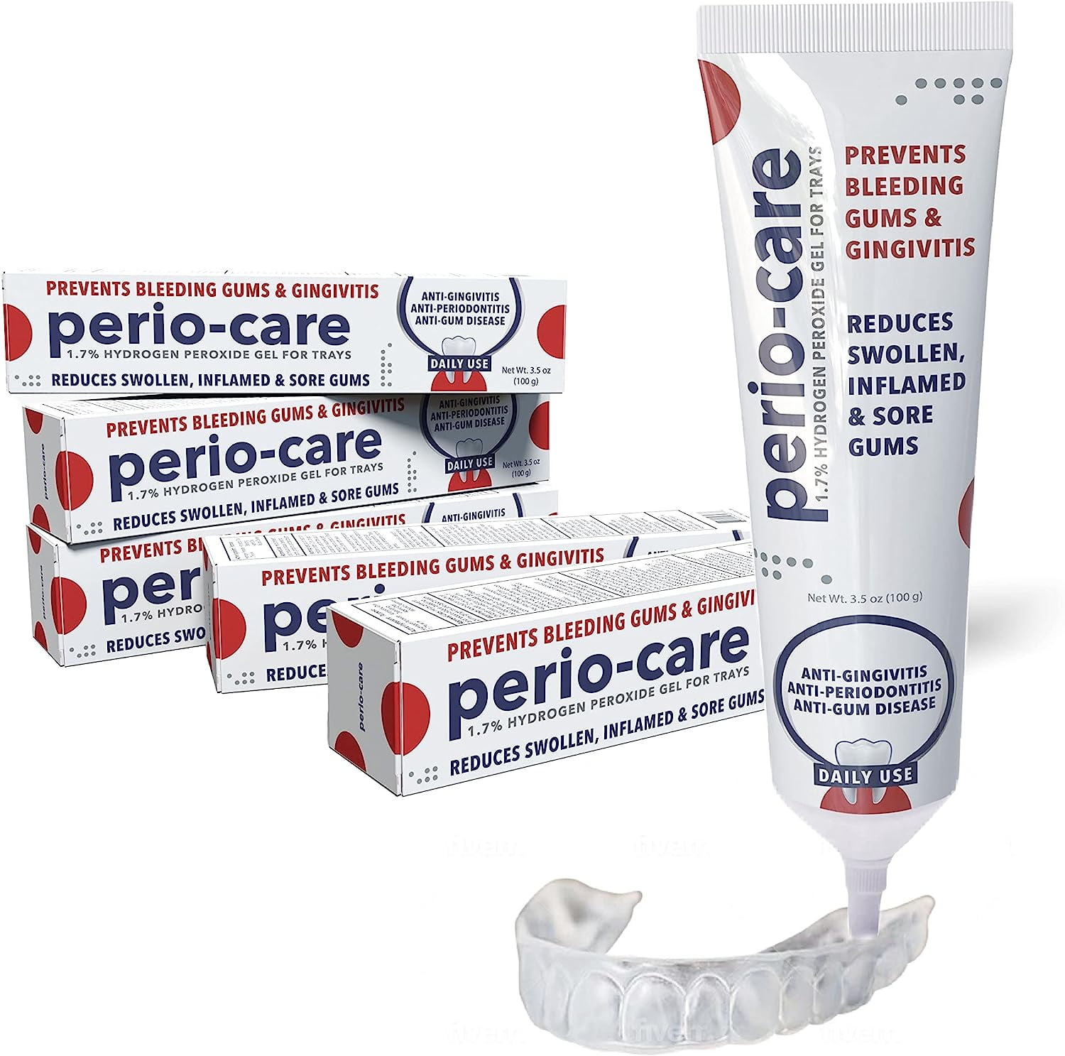 Gel for Trays (5 Tubes + Trays) 1.7 Hydrogen Peroxide Gel Designed