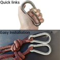 thumbnail image 3 of Rtudan 4 Inch Spring Snap Hook Carabiner - 304 Stainless Steel, 3 of 5