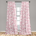thumbnail image 4 of Ambesonne Fantasy Curtains, Unicorns Stars Hearts Plot, Pair of 28"x63", Pastel Pink White and Blush, 4 of 5
