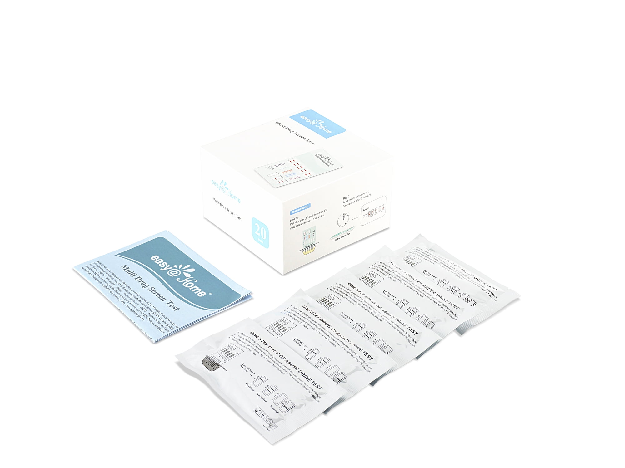 Easy@Home 12 Panel Urine Drug Test Kit for Buprenorphine, THC, COC, MOP, MET, OXY, AMP, BAR, BZO, MTD, MDMA, PCP, 20 Ct