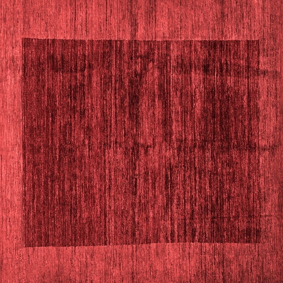 Ahgly Company Indoor Square Abstract Red Modern Area Rugs, 4' Square
