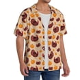 thumbnail image 2 of Logiee Thanksgiving Turkey and Pumpkin Print Men's Button Down Shirts Short Sleeve, Summer Beach Shirts,Vacation Wedding Shirts,Men's Casual Button-Down Shirts with Pocket-Small, 2 of 5