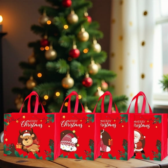 Sac-cadeau de Noël à Moins de 5 $! CQCYD Sac-Cadeau de Noël Non Tissé, Fourre-Tout de Magasinage Portable pour Fête des Fêtes, Sac d'Emballage de Cadeau Réutilisable pour Rangement de Déco de Noël, Sac d'Emballage de Cadeau