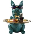 thumbnail image 2 of Bandeja de almacenamiento de escritorio de Bulldog, estatua, alcancía, almacenamiento, escultura de Animal, decoración de mesa, multifunción (verde), 2 of 4