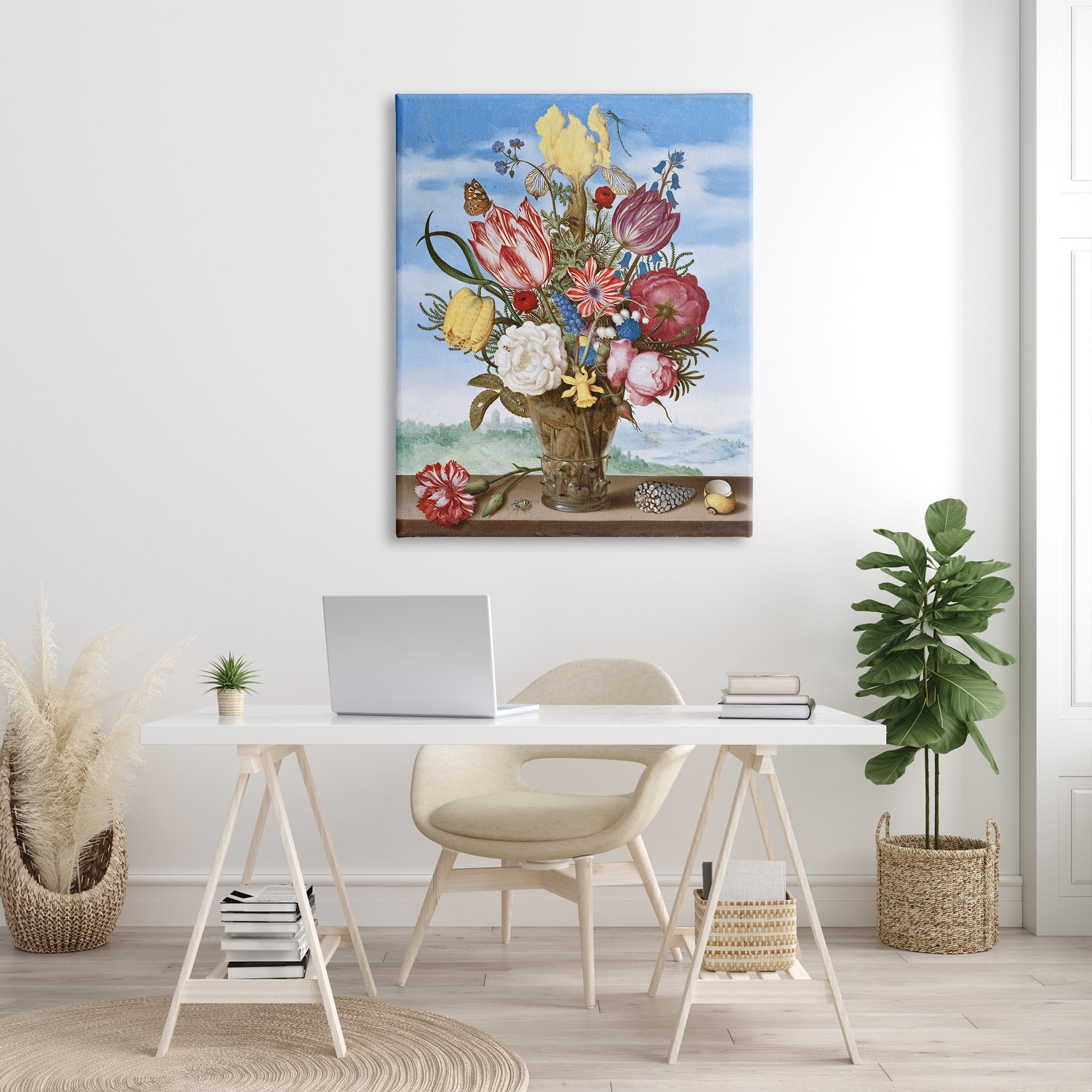Stupell Industries Bouquet of Flowers on Edge Classic Ambrosius Bosschaert Painting Painting Gallery Wrapped Canvas Print Wall Art, Design by one1000paintings