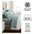 thumbnail image 6 of KriKac Extra Deep Pocket California King Size Sheets Set, 6-Piece Ultra-Soft Microfiber with 21" Deep Fitted Sheet, Oversize Flat Sheet, 4 Pillowcases, Steel Blue, 6 of 8