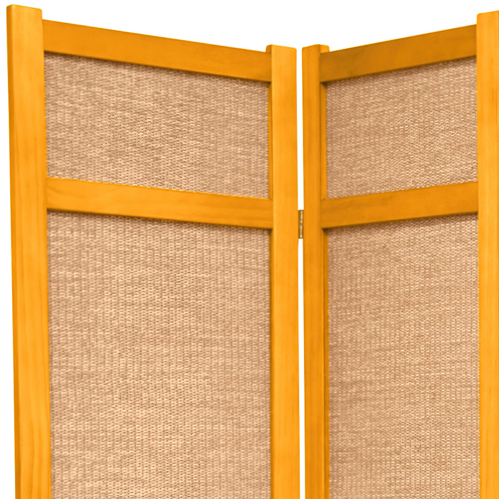 Red Lantern 6 ft. Tall Jute Shoji Screen - 5 Panel - Honey Finish