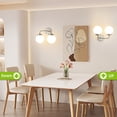 thumbnail image 4 of Deyidn 2 Light Pale Gold Bathroom Vanity Light with White Globe Glass Shade Modern Bathroom Wall E12 Bulb, 4 of 7