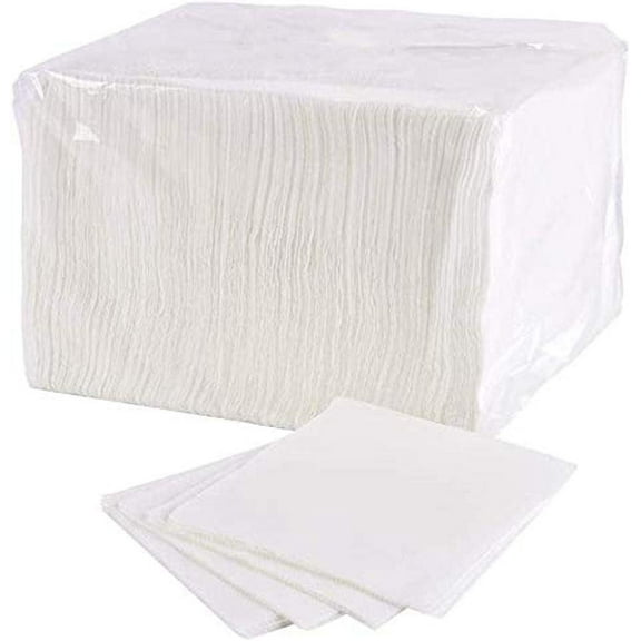 Paper Lunch Napkins. 500 Count Lunch Napkins 1 Ply, White. 12 x 12