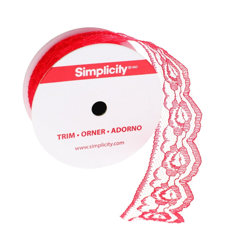 Red lace trim deals
