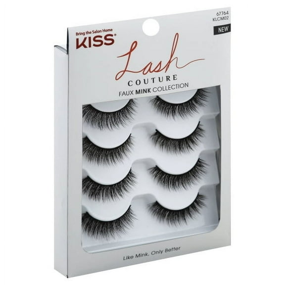 KISS Lash Couture Faux Mink False Lashes, Eyelashes, Twilight, 4 Pair