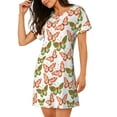 thumbnail image 2 of Naloa butterfly Print Women Nightgowns,Womens Loungewear,Short Sleeve Sleepwear,Comfy Ladies Nightdress, 2 of 6