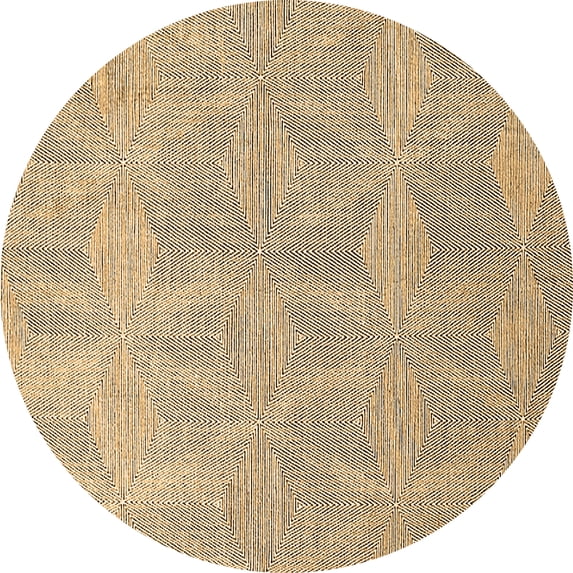Ahgly Company Indoor Round Solid Brown Modern Area Rugs, 3' Round
