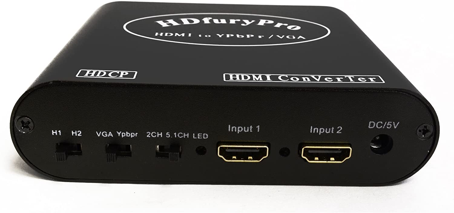 XD-450 - HDMI to YPbPr/VGA Converter Dual 2 HDMI Input to Analog Component Scaler Video 3.5 Audio Out for PC Laptop Xbox PS4 PS3 TV VHS VCR Camera DVD - image 1 of 2