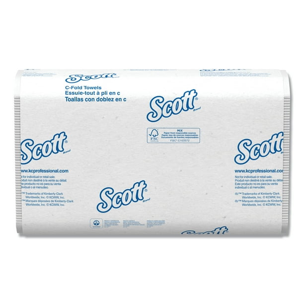 Scott Essential C Fold Paper Towels (02920) with 100 Recycled Fiber