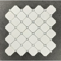 Thassos White with Blue Celeste Marble Wall and Floor Tile - 10 Sheets