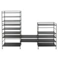 thumbnail image 6 of Seville Classics 3-Tier Stackable Interlock 12-Pair Resin Slat Sturdy Metal Frame Shoe Storage Rack Organizer, Espresso Slat, 6 of 16