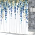 thumbnail image 6 of Green and Blue Plants Shower Curtain Spring Plant Watercolor Botanical Leaves Shower Curtains for Bathroom Home Bathtubs Waterproof Fabric Shower Curtain with Hooks 84x72 Inches, 6 of 6