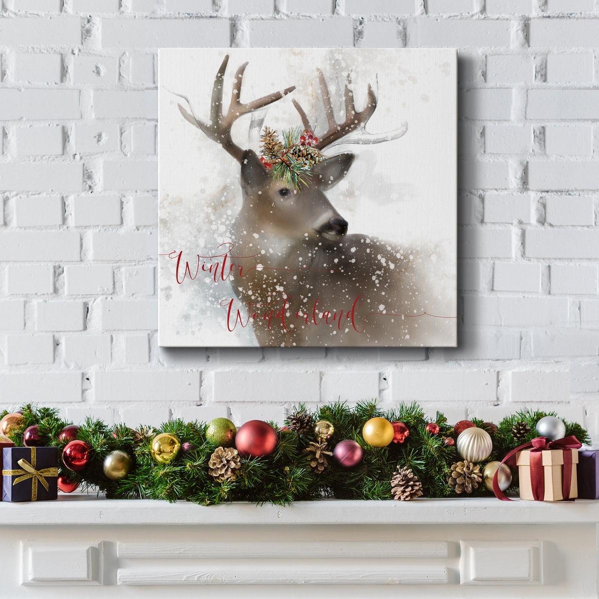 Winter Wonderland Deer-Premium Gallery Wrapped Canvas - Ready to Hang