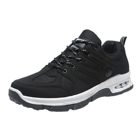 Mens Sneakers Men s Sneakers Outdoor Mountaineering Anti Slip Men s Casual Shoes and Sports Shoes Male Shoes(Black 9.5)