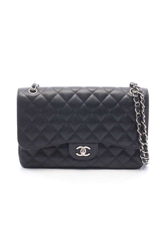 Pre-Owned Chanel CHANEL Large Matelass 30 Classic Double Flap Shoulder Bag Handbag Caviar...