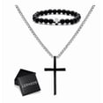 thumbnail image 1 of Xtellar 2pz Dije De Cruz Hombre Y Pulsera ,joyeria Acero Inoxidable, 1 of 1