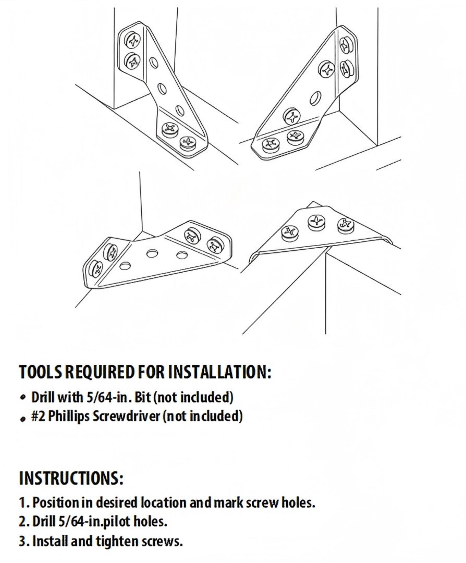 Hyper Tough 2-1/2 in. Stainless Steel Furniture Corner Connectors with Screws, 30 Pack