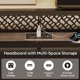 thumbnail image 3 of LLXINGS Queen Bed Frame with Horizontal Golden Stripe Storage Headboard&LED Nightstands, Metal Platform Bed with Charging Station, Heavy Duty Metal Slats, No Box Spring Needed, Noise Free(Grey Oak), 3 of 14
