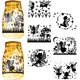 thumbnail image 1 of 12 pegatinas pequeñas de silueta de hada para tarros de cristal, diseño de hongo ángel negro, autoadhesivas de PVC, para albañil., 1 of 6