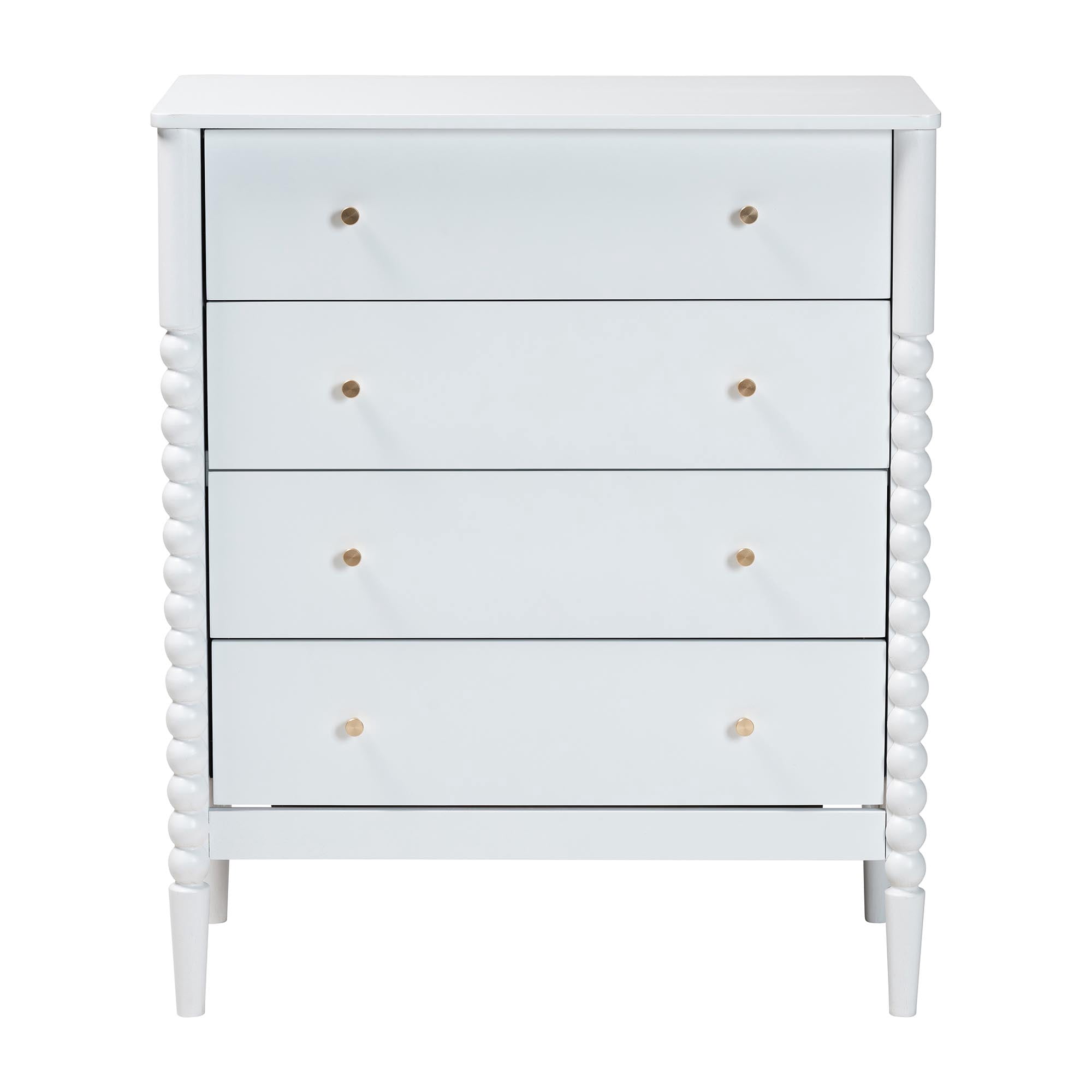 Baxton Studio Lucera Mid-Century Chest, 4-Drawer, White