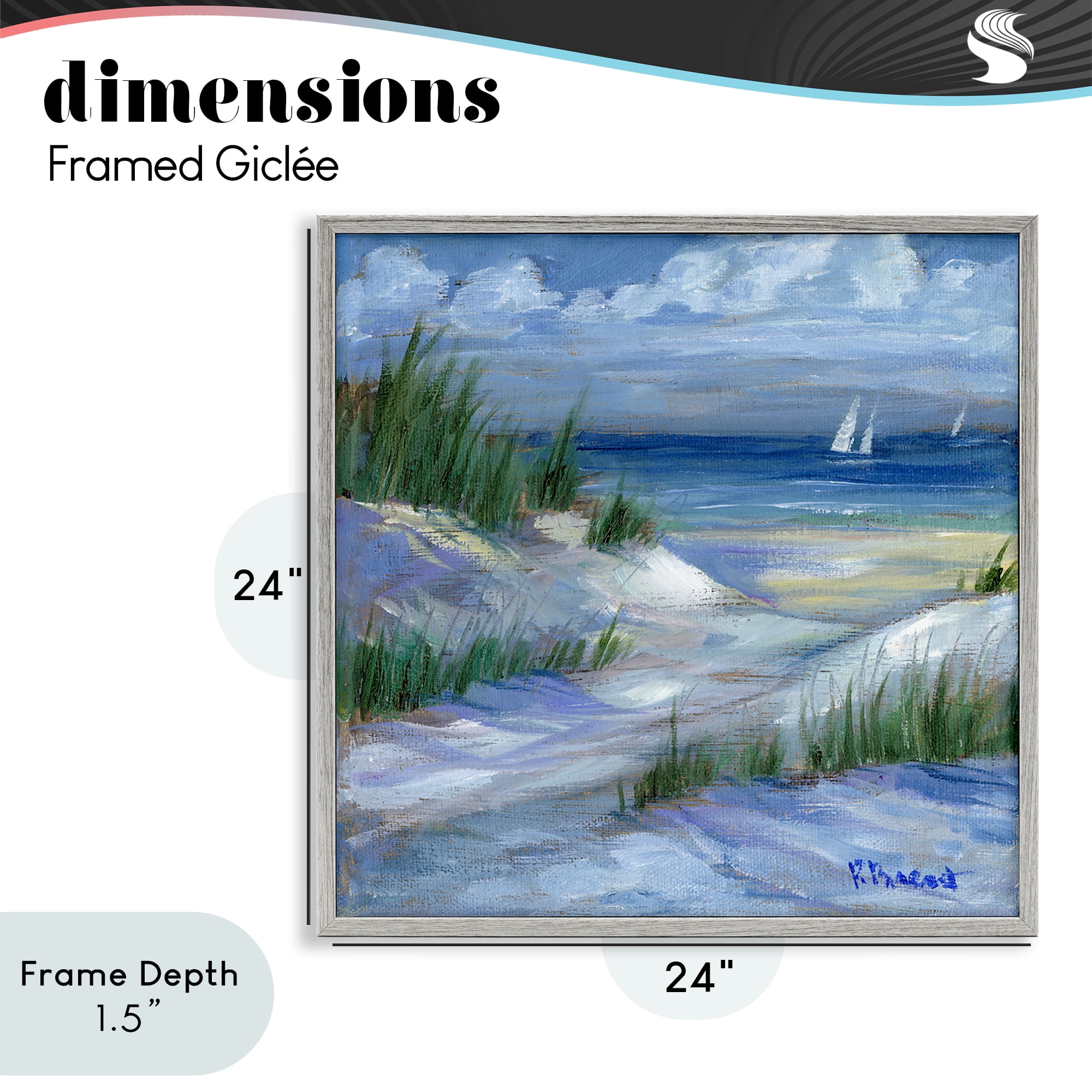 Stupell Industries Crooked Island Dunes & Sailboats Gray Framed Giclee Art, design by Paul Brent