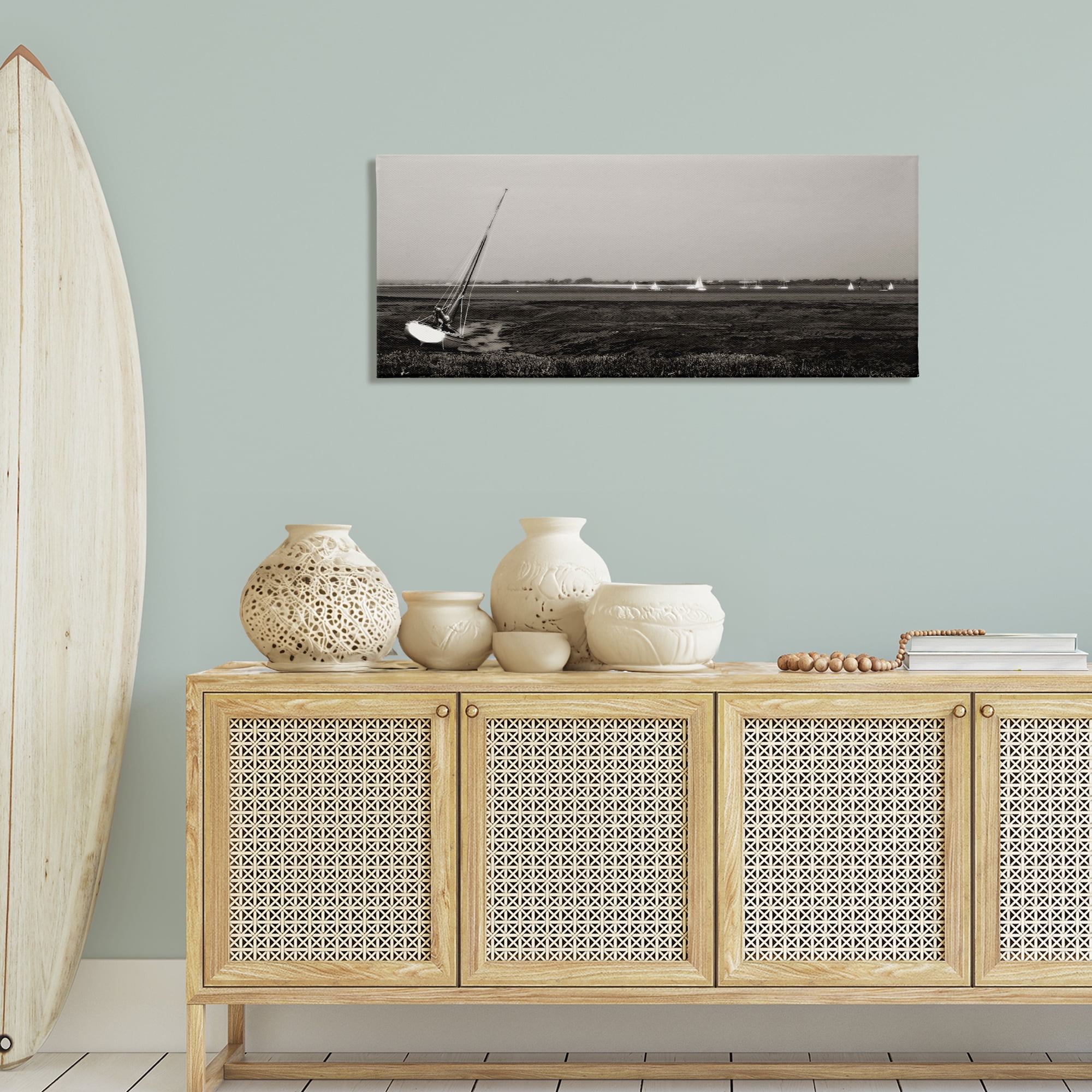 Stupell Industries Boating Towards Hayling Coastal Photography Gallery Wrapped Canvas Art Print Wall Art, 48 x 20