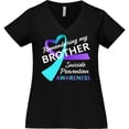 thumbnail image 3 of Inktastic Remembering My Brother Suicide Prevention Awareness Women's Plus Size V-Neck T-Shirt, 3 of 5