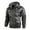 Gray, variant on EGNMCR Men's Leather Jackets Winter Warm Camouflager Printed Puffer Cardigan Outwear Jackets with Side Seam Pockets Casual Hoodie Zipper Outdoor Hiking Mountain Windproof Coats Jacket on Clearance