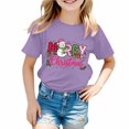 thumbnail image 6 of WUANDIXFA Toddler Boys Girls Christmas Shirt Cotton Soft Short Sleeve Tops Cute Fashion Crewneck Kids Graphic T-Shirts,Purple,5-6 Years, 6 of 6