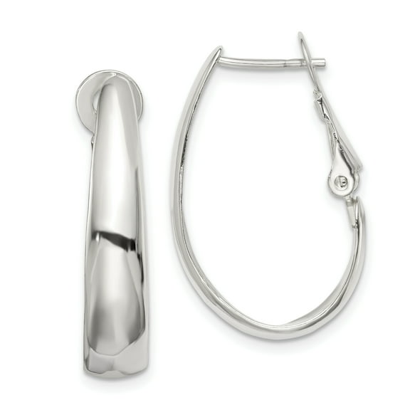 Primal Silver Sterling Silver Omega Back Hoop Earrings