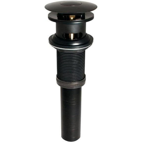 1.25 in. Decorative Pushbutton Sink Drain with Over Flow, Oil Rubbed Bronze