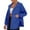 Blue, variant on Waterproof Jacket for Women Zip up Side Split Trendy Lapel Hooded Athletic Loose Pockets Raincoat