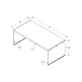 thumbnail image 4 of 22" x 44" x 16.25" White Clear Particle Board Tempered Glass Coffee Table, 4 of 5