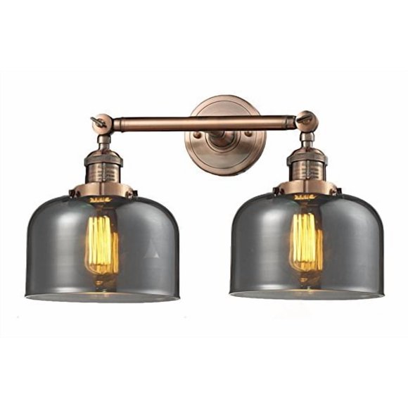 Innovations Lighting 208-AC-G73 2 Light Bathroom Fixture, Antique Copper