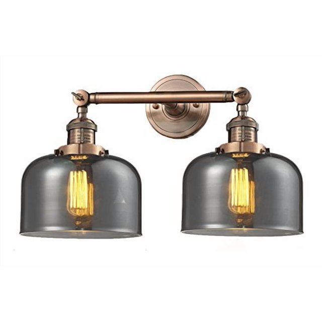 Innovations Lighting 208-AC-G73 2 Light Bathroom Fixture, Antique Copper