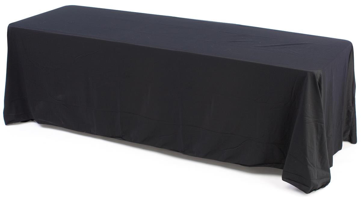 8ft. Folding Table with Black Polyester Convertible Table Cover, Allin