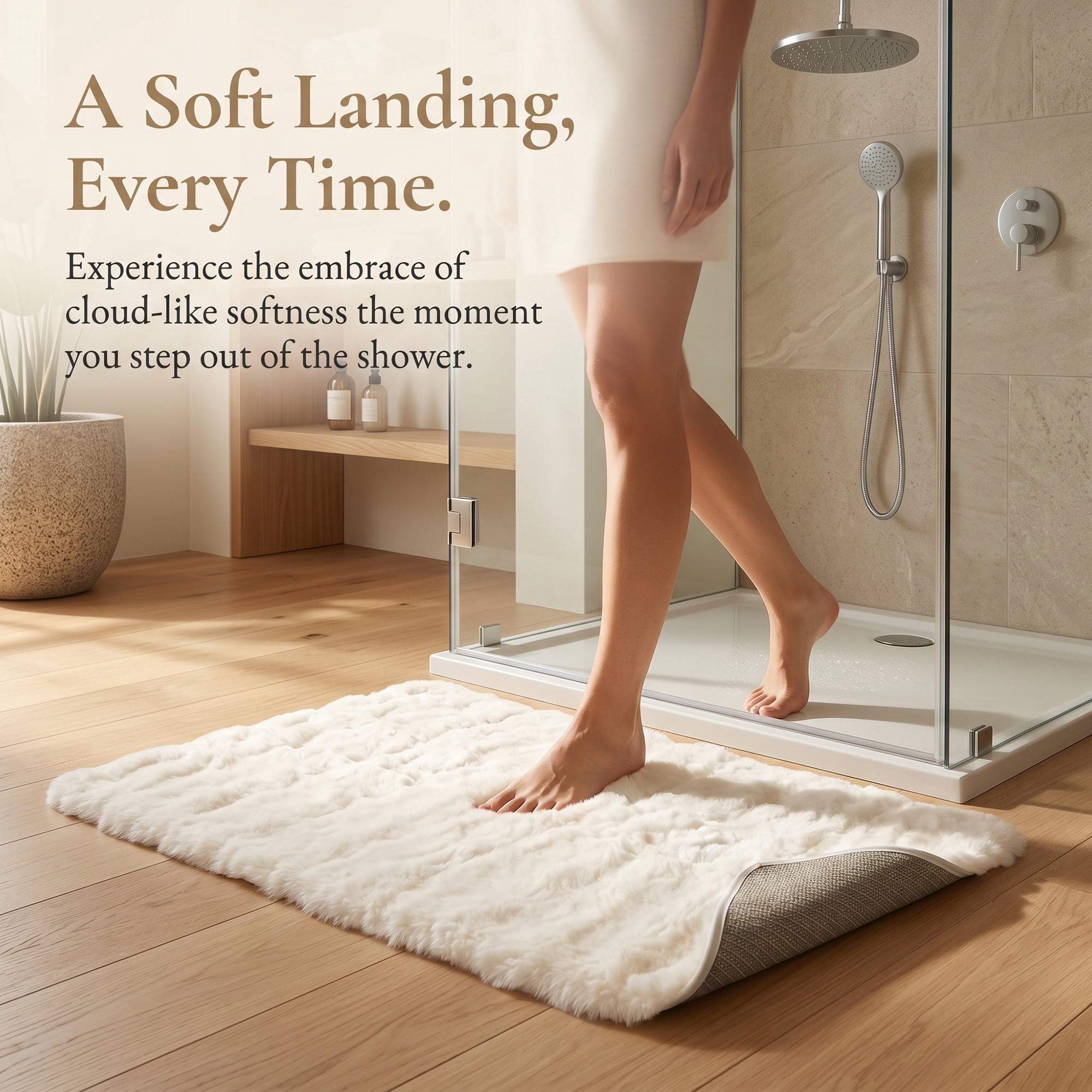 Unique Bargains Soft Absorbent Microfiber Non-Slip Washable Bathroom Rug White 24" x 16"