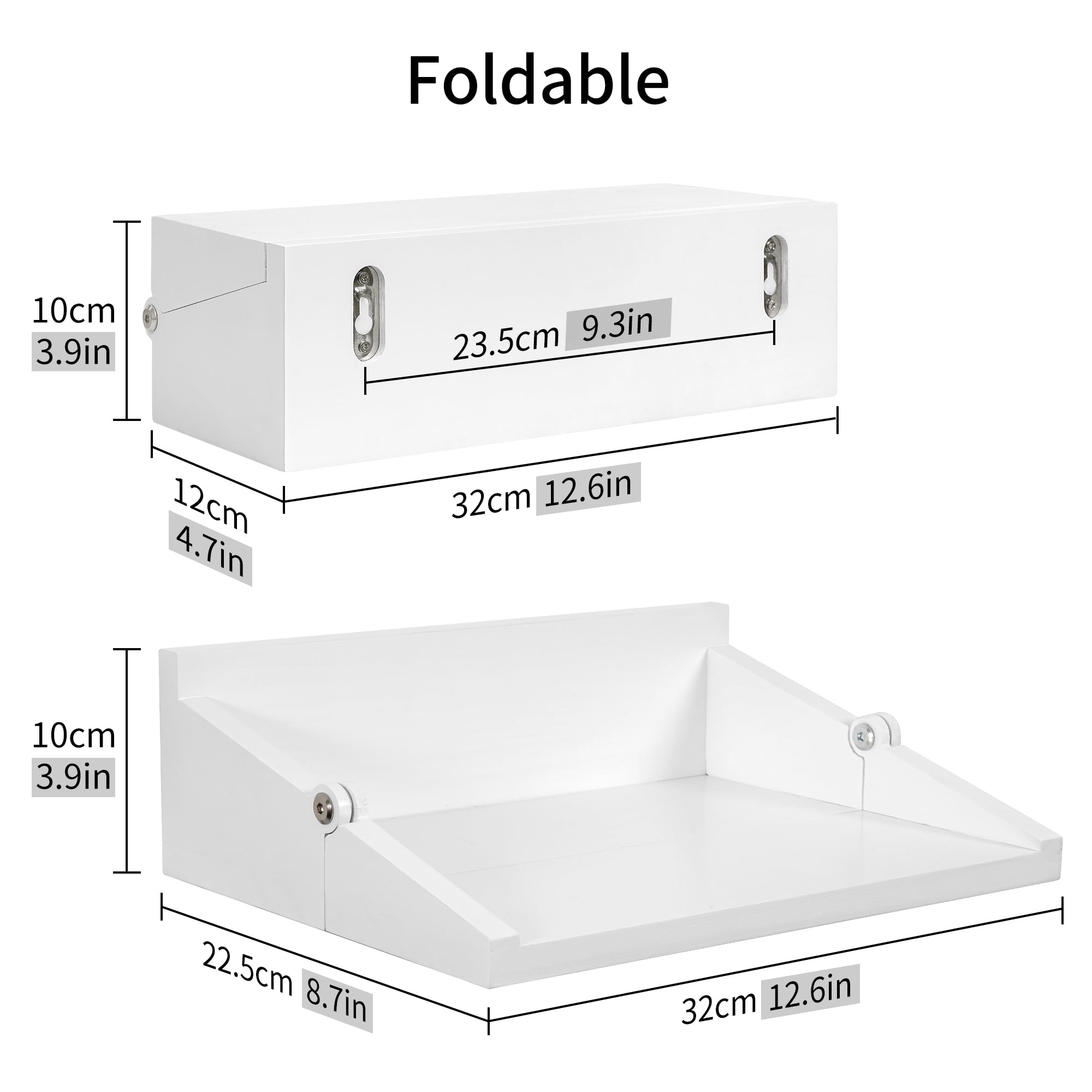 SUMGAR Floating Nightstand White Modern Bedside Table Organiser Fully Assembled Shelf Small Spaces Wall Mounted Storage Wood Furniture for Bedroom Home Decor 13 Inch Wide