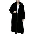 thumbnail image 3 of Juebong Long Winter Coats for Women Fleece Cardigans Oversized Fuzzy Warm Jacket Casual Button Sherpa Jackets Soft Outwear with Belt Pockets Black,S, 3 of 7