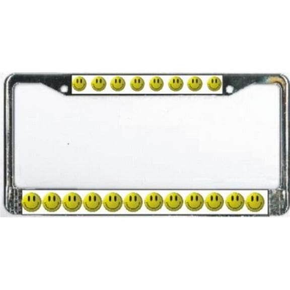 212 Main 038-1016-00 Smiley Face on White Photo License Plate Frame, Free Screw Caps