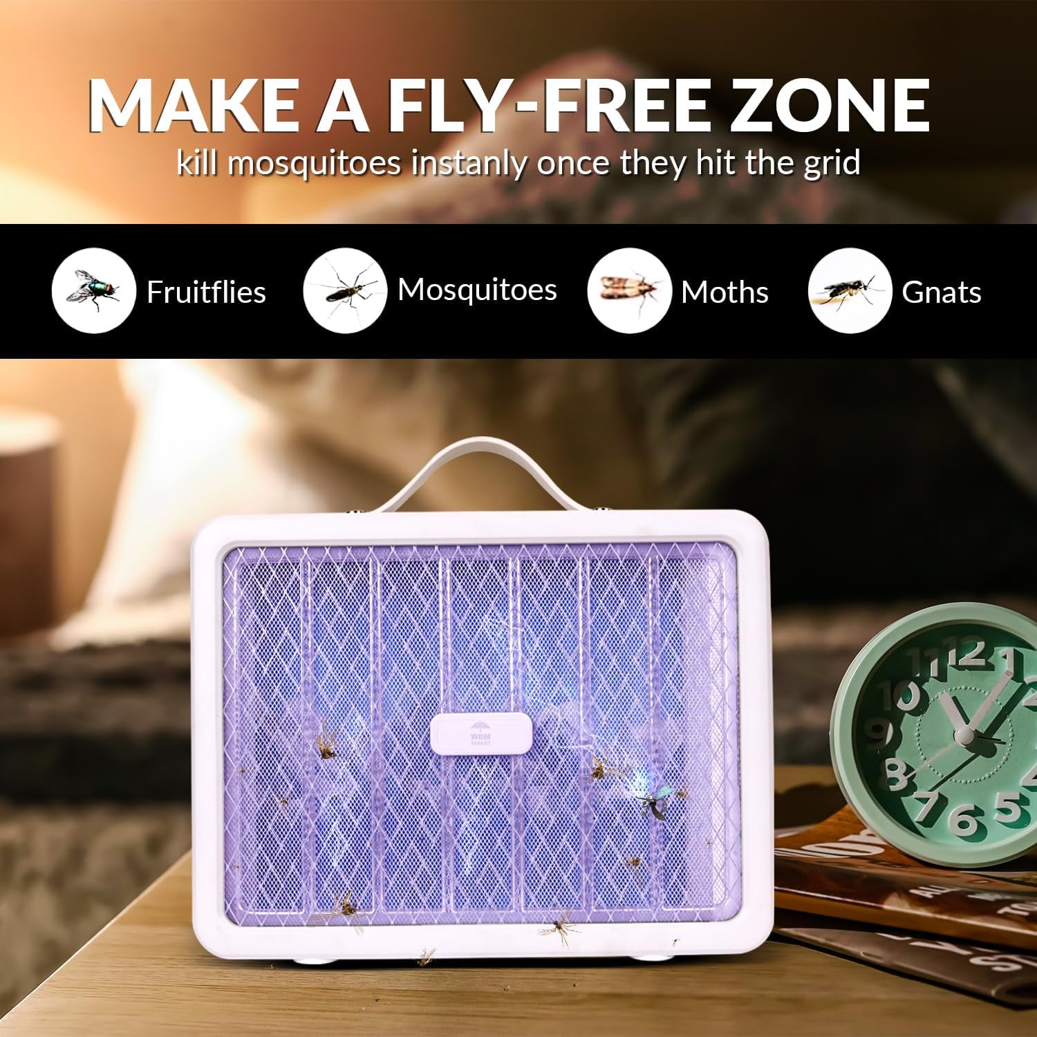Electric Bug Zapper, High-Voltage LED UV Light Trap for Mosquitoes, Portable & Wall-Mountable, Safety Mesh Protection, Indoor/Outdoor Use