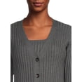 thumbnail image 4 of Time and Tru Women's Rib Knit Cardigan, Skirt and Cami Set, 3-Piece, 4 of 5