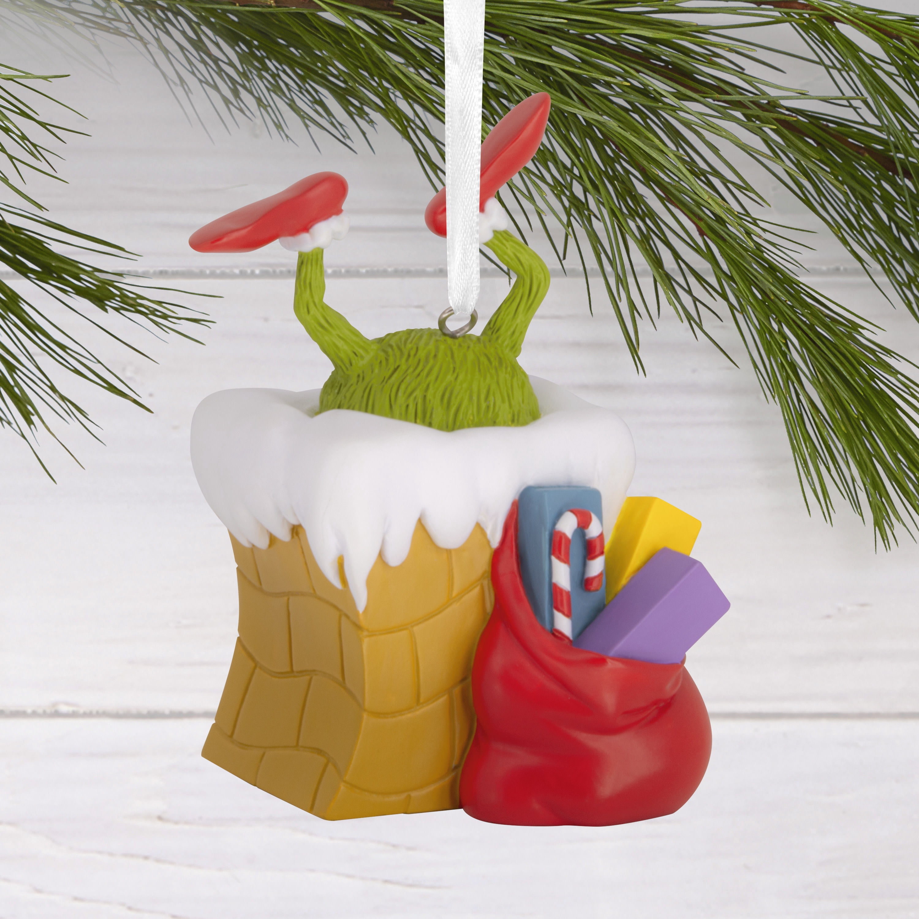 Hallmark Christmas Ornament (Grinch in Chimney), 1 Count